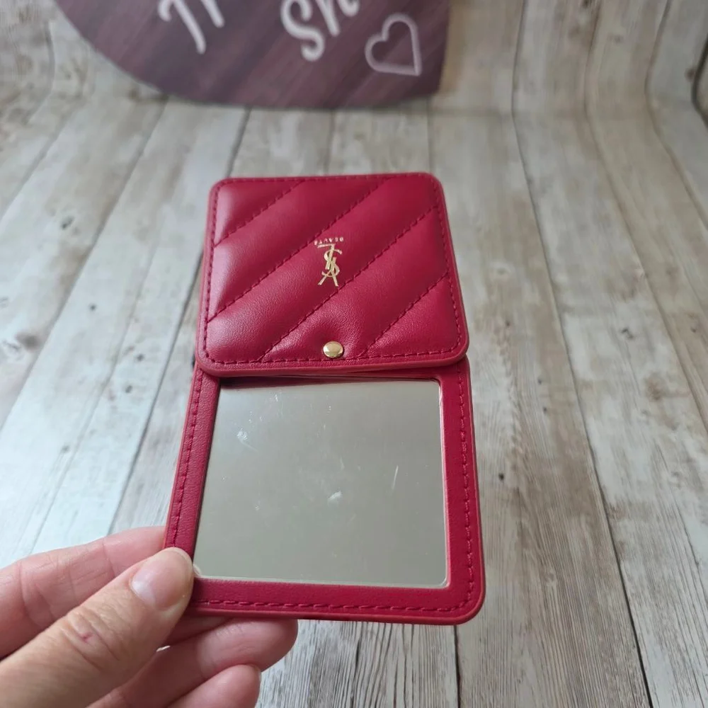 Yves Saint Laurent Red Quilted Compact Mirror